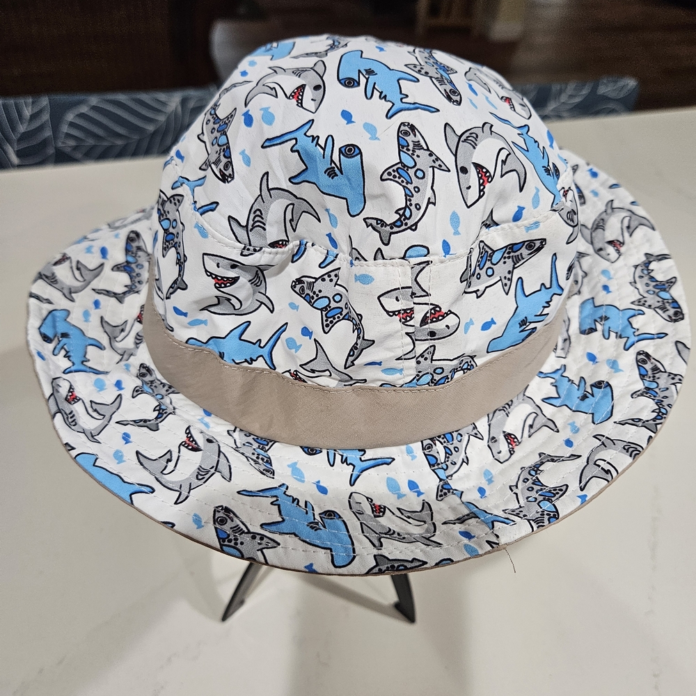 Scala Kids Tan and White Shark Bucket Hat